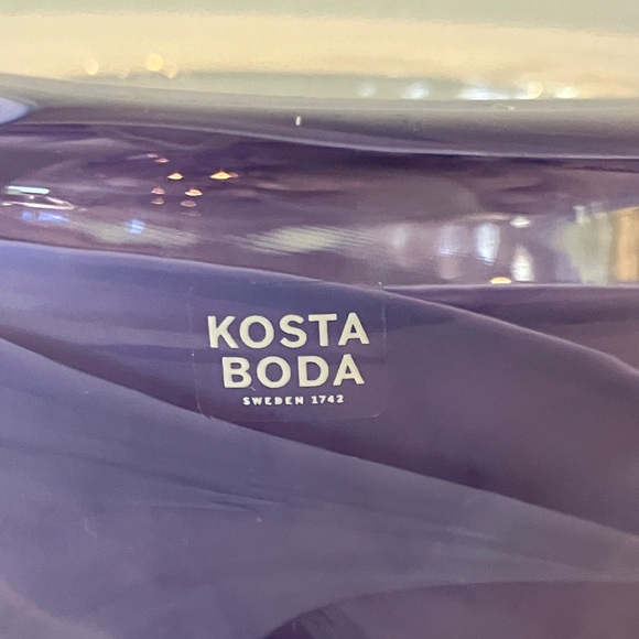 Kosta Boda Lavender Swirl Glass Votive Holder - Picture 2 of 8